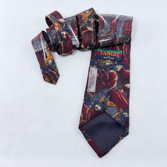Vintage Tango Max Raab Tie Silk Americana Firefighters 1896 Firemen Necktie USA - Picture 2 of 12